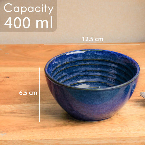 Sage Blue Ceramic Bowl Serving Set 2 Bowls, 1 Tray, and 2 Spoon