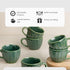 Green Frosted Ceramic Tea Set With 6 Cups