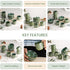 Green Ribbed Ceramic 2 Snack Bowl & 6 Tea Cup Combo