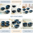 Galaxy Blue Ceramic Vegetable Bowl Set of 4, 150 ML