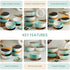Green Matte Ceramic Bowl Set of 4 – 500ML with Lid