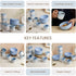 Solid Sky Blue Ceramic 2 Snack Bowl & 6 Tea Cup Combo