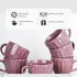 Magenta Frosted Ceramic Tea Cup Set of 6, 150ML