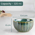 Green Ribbed Ceramic 2 Snack Bowl & 6 Tea Cup Combo