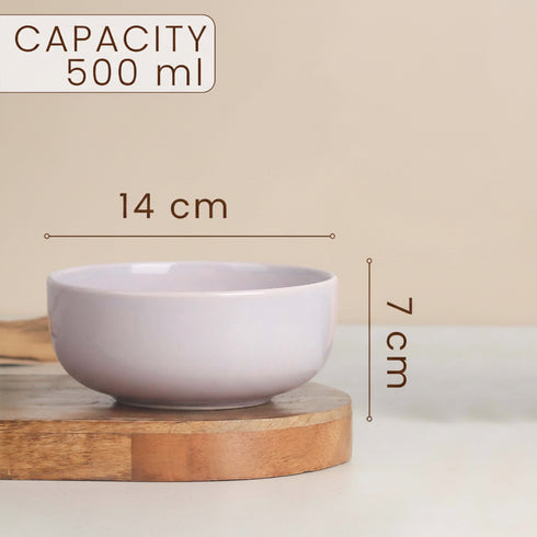 Solid Lavender Ceramic 2 Snack Bowl & 6 Tea Cup Combo