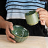 Green Ribbed Ceramic 2 Snack Bowl & 6 Tea Cup Combo