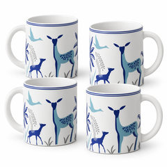 Stag Blue Coffee Mug Set (Set of 4)