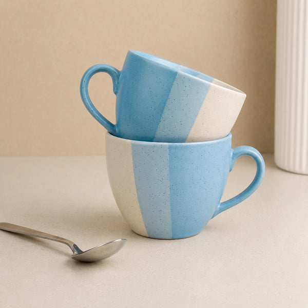 TT Blue Ceramic Tea Cup Set of 2, 250ML