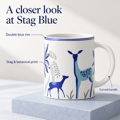 Stag Blue Coffee Mug Set (Set of 4)