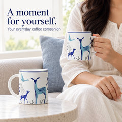 Stag Blue Coffee Mug Set (Set of 4)