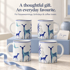 Stag Blue Coffee Mug Set (Set of 4)