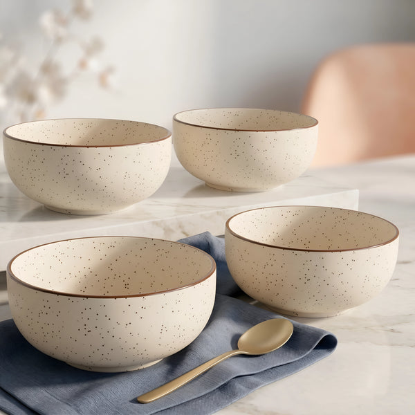 White Marble Ceramic Snack Bowls Set of 4