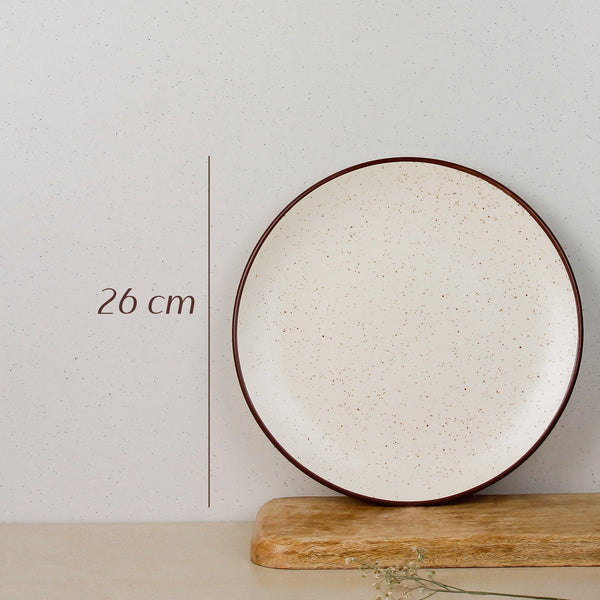 Creme Matte Ceramic Dinner Set 12 Piece for Family of 6