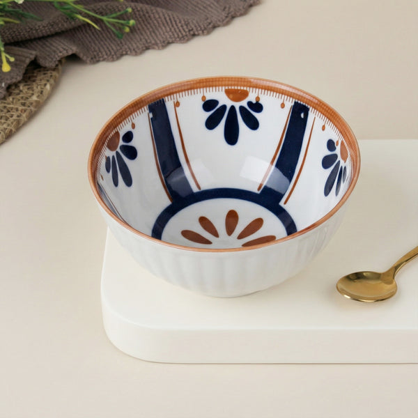 Blue Oriental Ceramic Bowl Set of 6 - 300ml