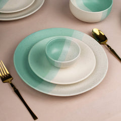 TT Green Matte 21-Piece Ceramic Dinner Set For 6