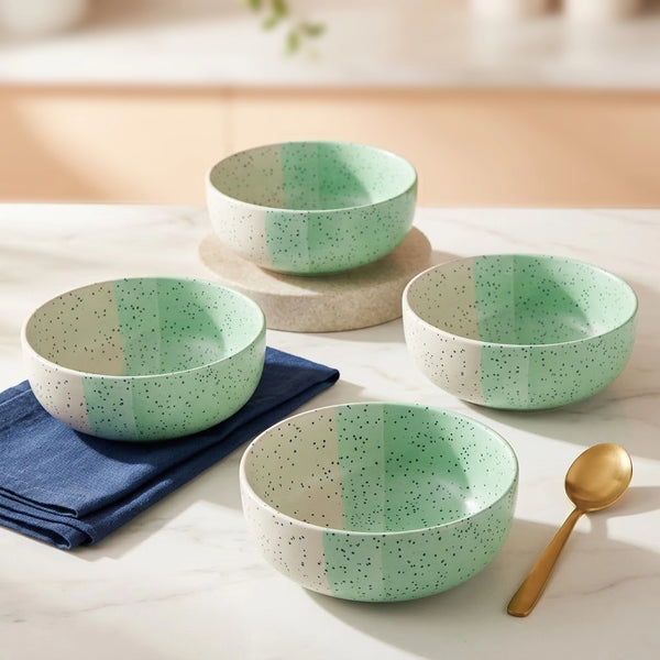 TT Green Ceramic Bowl Set Of 4