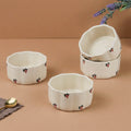 Cream Grapes Ceramic Vegetable Bowl Set of 4 (250ML)