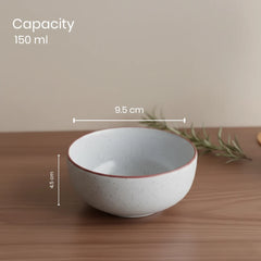 White Matte Brown 3-Piece Ceramic Plate & Bowl Set