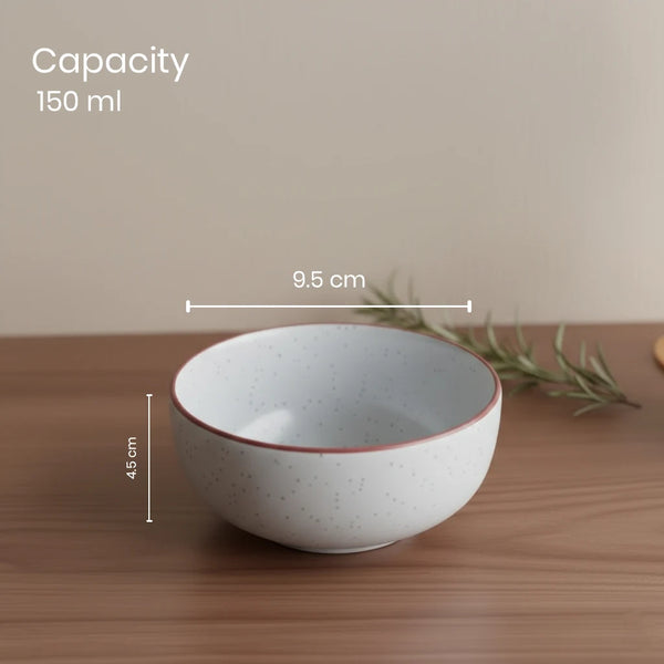 White Matte Brown 3-Piece Ceramic Plate & Bowl Set