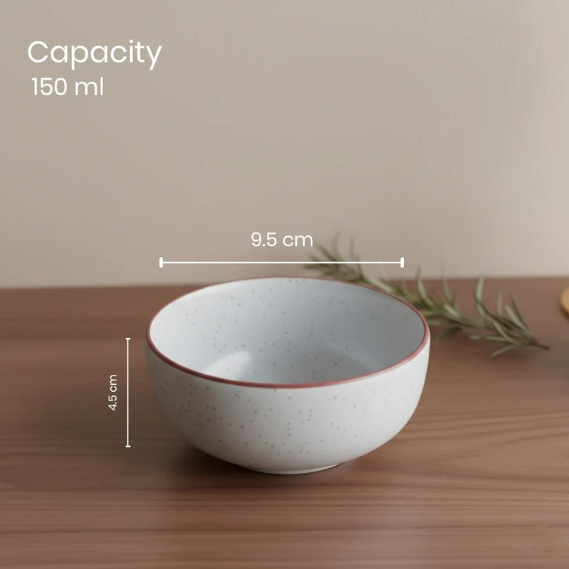 White Matte Brown 3-Piece Ceramic Plate & Bowl Set