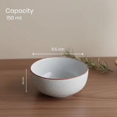 White Matte Brown Ceramic Dinner Plate Set of 2
