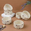 Cream Grapes Ceramic Vegetable Bowl Set of 6 (250ML)