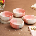 Tritone Pink Matte Ceramic Mixing Bowl Set of 4 – 500ML