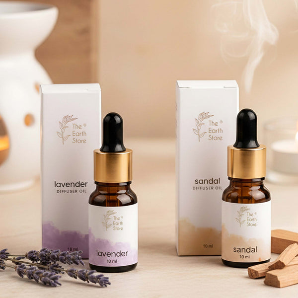 Lemon Dew & Sandal Aroma Diffuser Oil Set (10ml Each) – Energy & Grounding Duo