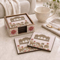 Regal Elephant Wooden Coaster Set of 6 with Holder