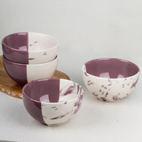 Dual Tone Magenta Italian Ceramic Bowl Set of 4 – 580ML