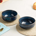 Galaxy Blue Ceramic Snack Bowl Set of 2, 500 ML