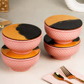 Pink Star Ceramic Bowl Set – 580ML
