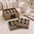 Royal Heritage Wooden Coaster Set of 6 with Holder