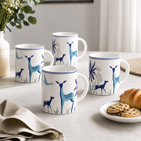 Stag Blue Coffee Mug Set (Set of 6)