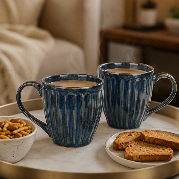Glam Blue Studio Ceramic Coffee Mugs Set of 6