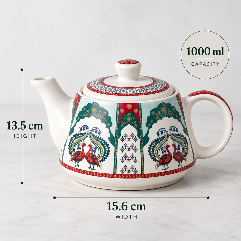 Handcrafted Ceramic Tea Set with Serving Trays – 10 Piece