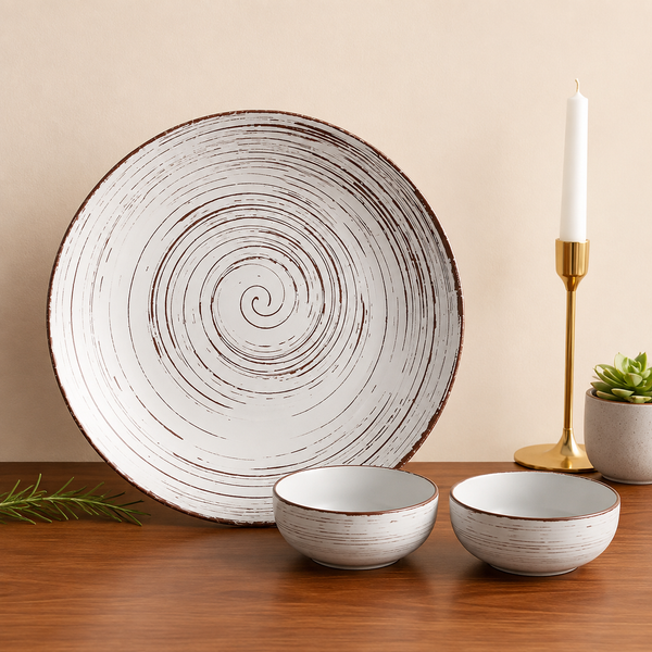 Brown Spiral Dinner Set of 2
