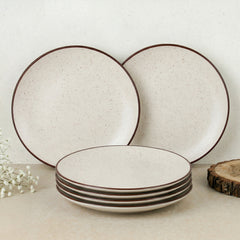 Creme Matte Ceramic Dinner Plates Set of 6