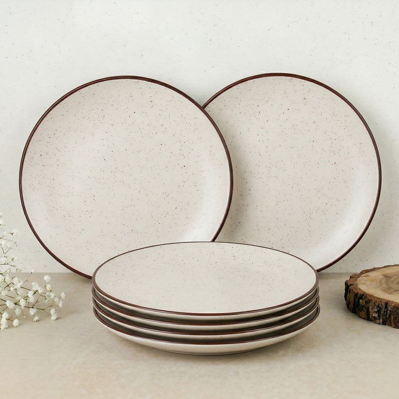 Creme Matte Ceramic Dinner Plates Set of 6