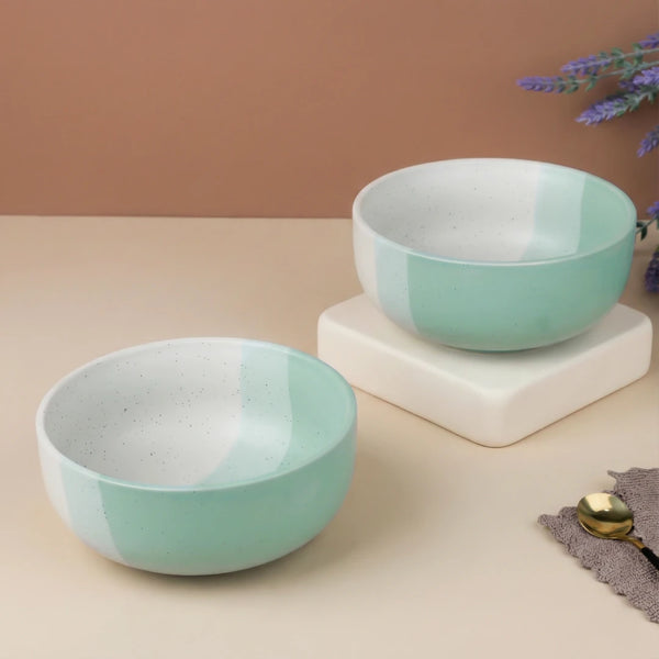TT Green Tritone Ceramic Serving Bowl Set of 2 (800ML) – Microwave Safe