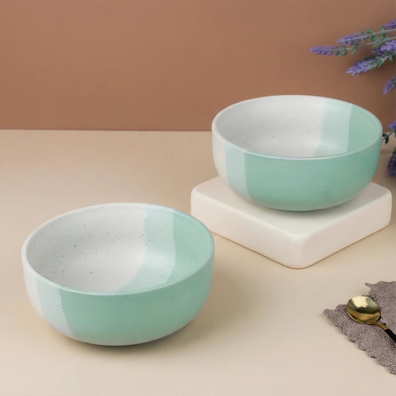 TT Green Tritone Ceramic Serving Bowl Set of 2 (800ML) – Microwave Safe