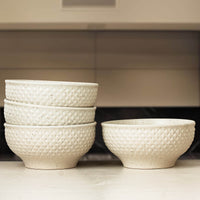 Cream Star Ceramic Bowl Set of 4 – 580ML