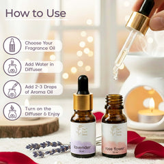 Lavender & Rose Aroma Diffuser Oil Set (10ml Each) – Soothing Floral Harmony
