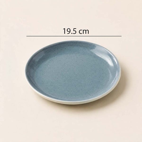 Organic Grey Ceramic Quarter Plates - Set of 4