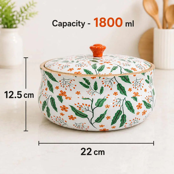 Floriva Mango Wood Roti Casserole with Lid | Handcrafted Chapati Box | 1800ML
