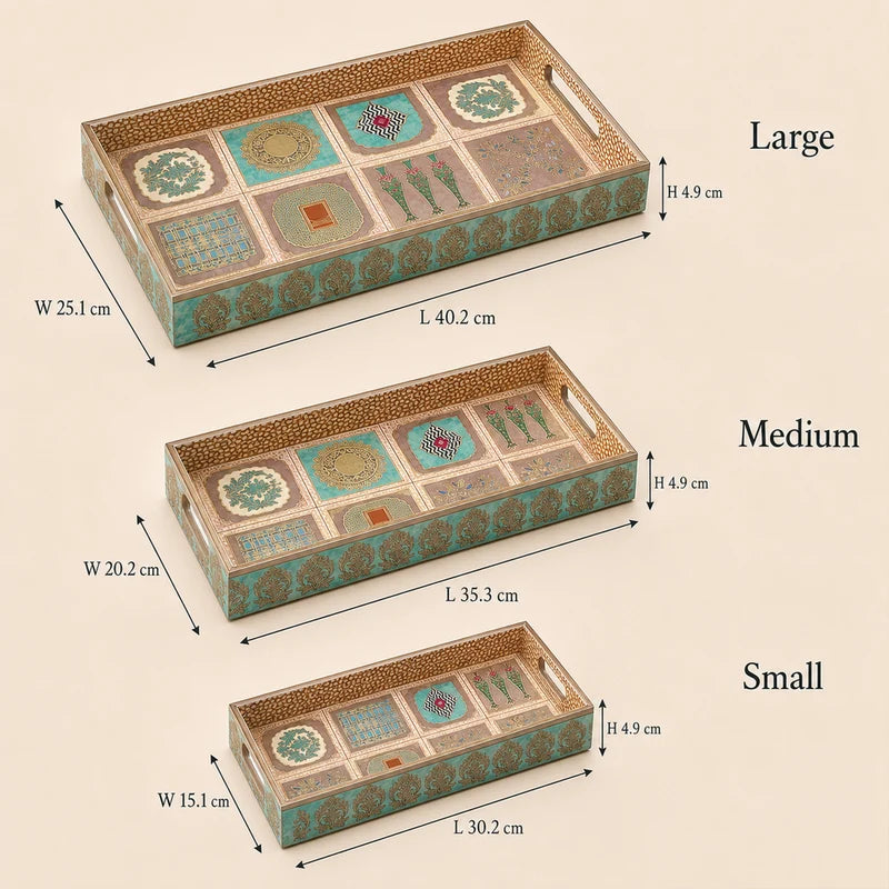 Handcrafted Ceramic Tea Set with Serving Trays – 10 Piece
