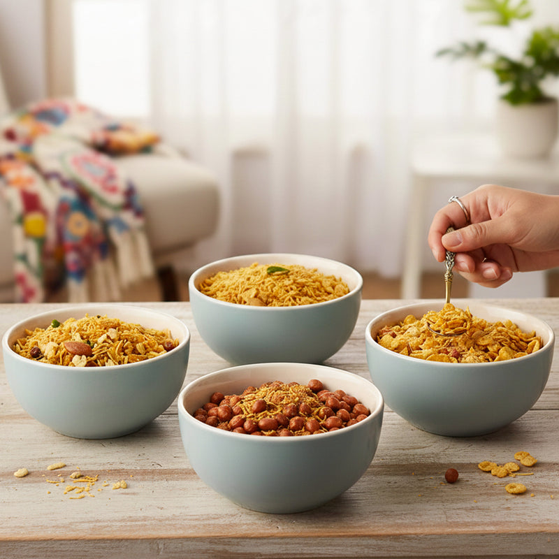 Grey Mellow Ceramic Bowl Set of 4