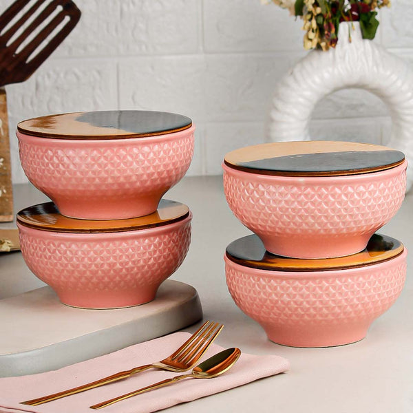 Pink Star Ceramic Bowl Set – 580ML