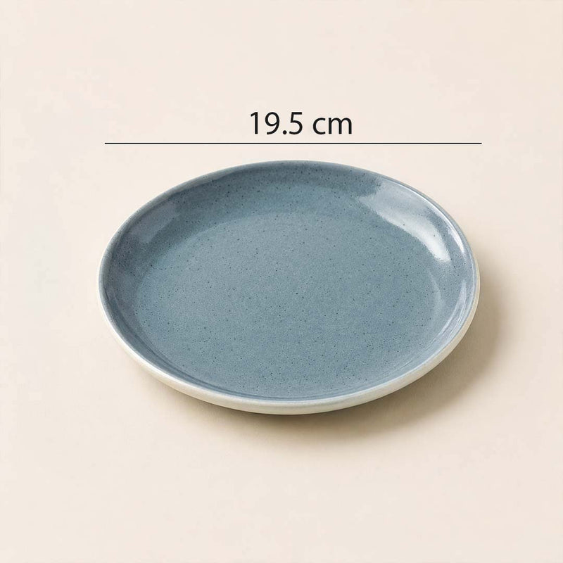 Organic Grey Ceramic Quarter Plates - Set of 6