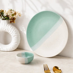 TT Green Matte Ceramic Dinner Set - 8 pieces